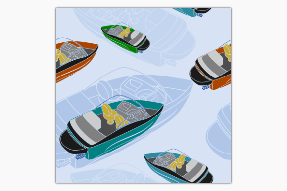 Back Top Oblique Bowrider Boat Pattern: Graphics & Patterns