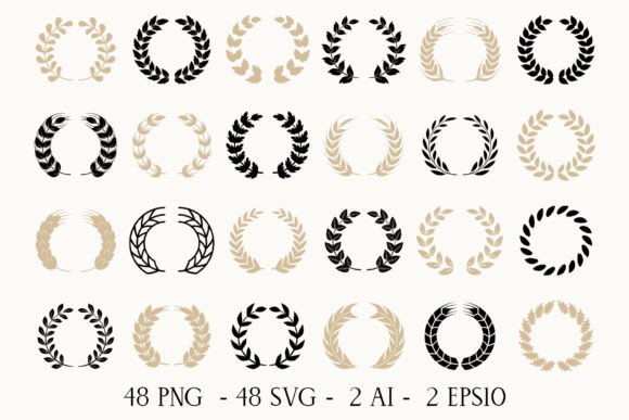 Decor Wreaths Clipart Silhouettes SVG: Graphics & Logos