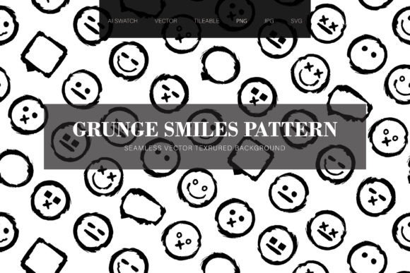 Grunge Smiles Seamless Pattern – Graphics & Patterns Review