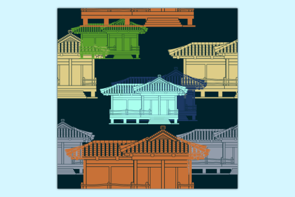 Japanese Traditional House Dark Pattern: Graphics & Patterns