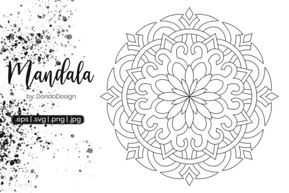Mandala Coloring Page for Adult Vol.095: Graphics & Coloring Pages Amp