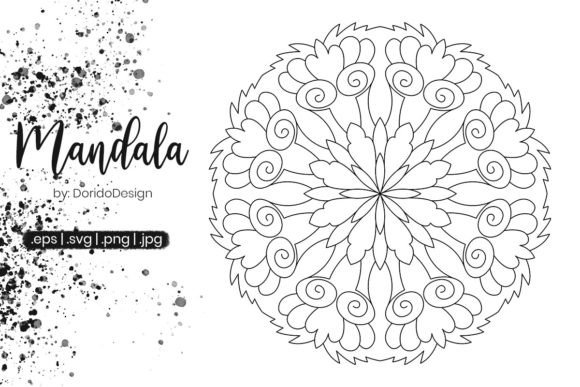 Mandala Coloring Page Vol.097: Graphics for Coloring Pages Amp