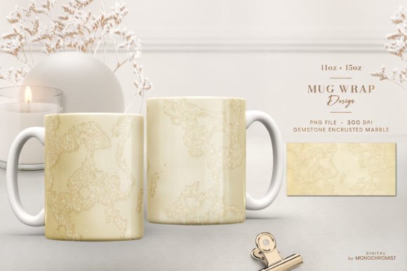 Mug Sublimation Gold Marble Glitter Vein Graphics & Print Templates