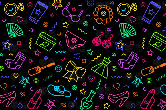 Neon Beauty Seamless Pattern for Graphics & Patterns