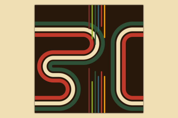 Retro Curved Lines Dark Pattern for Blog Graphics