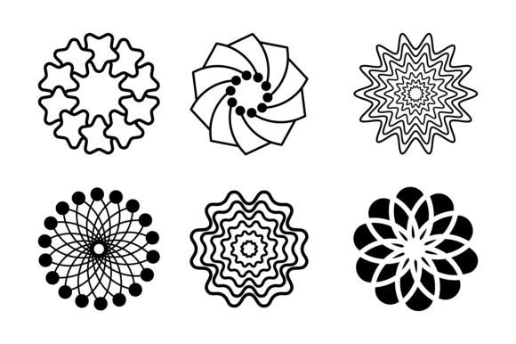 Trendy Simple Geometric Flower Shapes Graphics & Logos